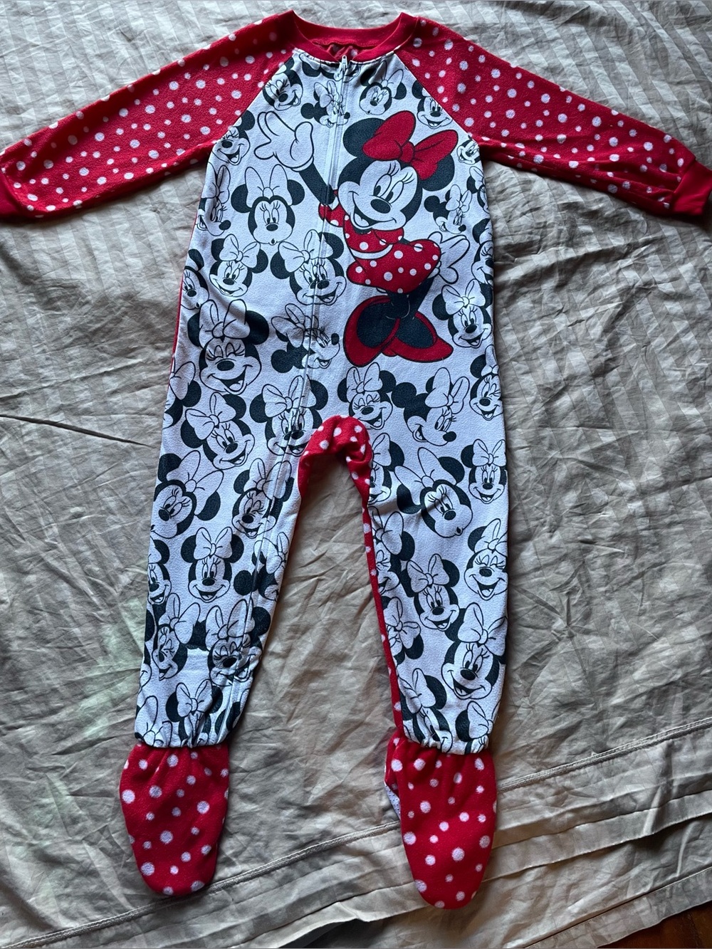 Minnie Mouse PJ onesie